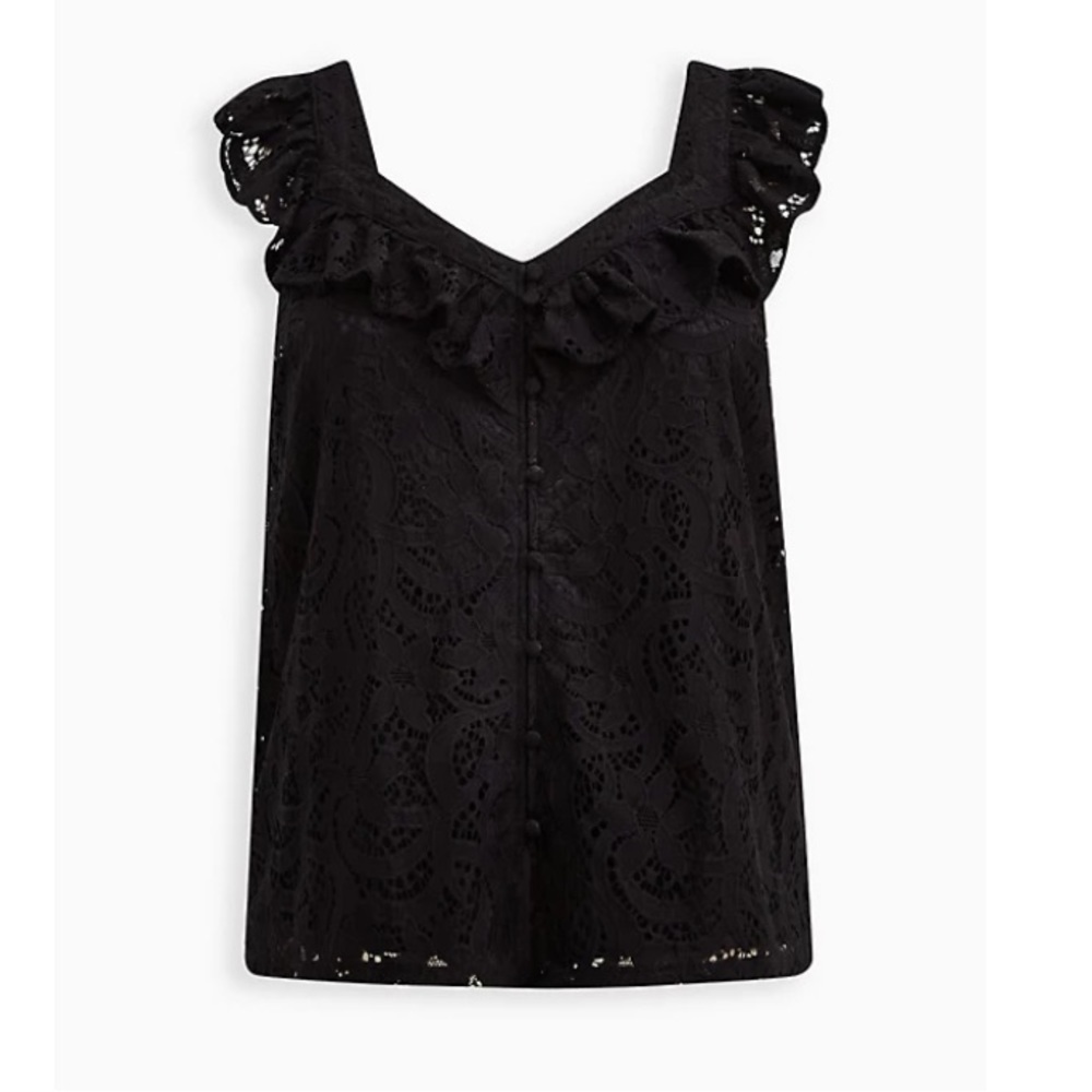 TORRID NWT LACE RUFFLE SHORT SLEEVE TOP